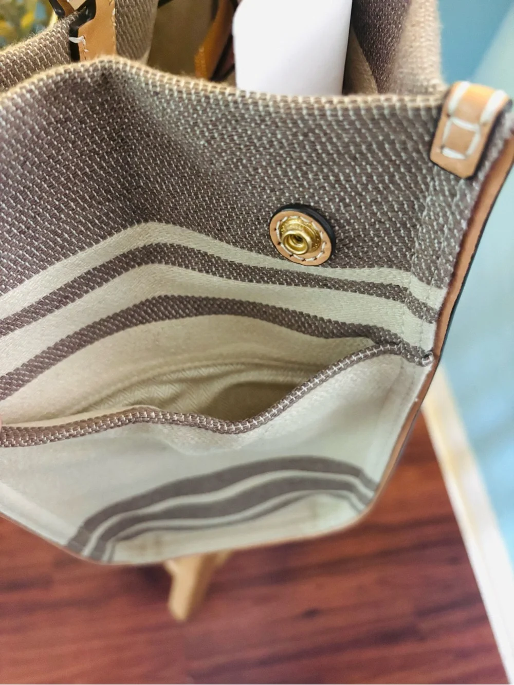 Tory Burch Ella Jacquard Stripe Large Tote Bag